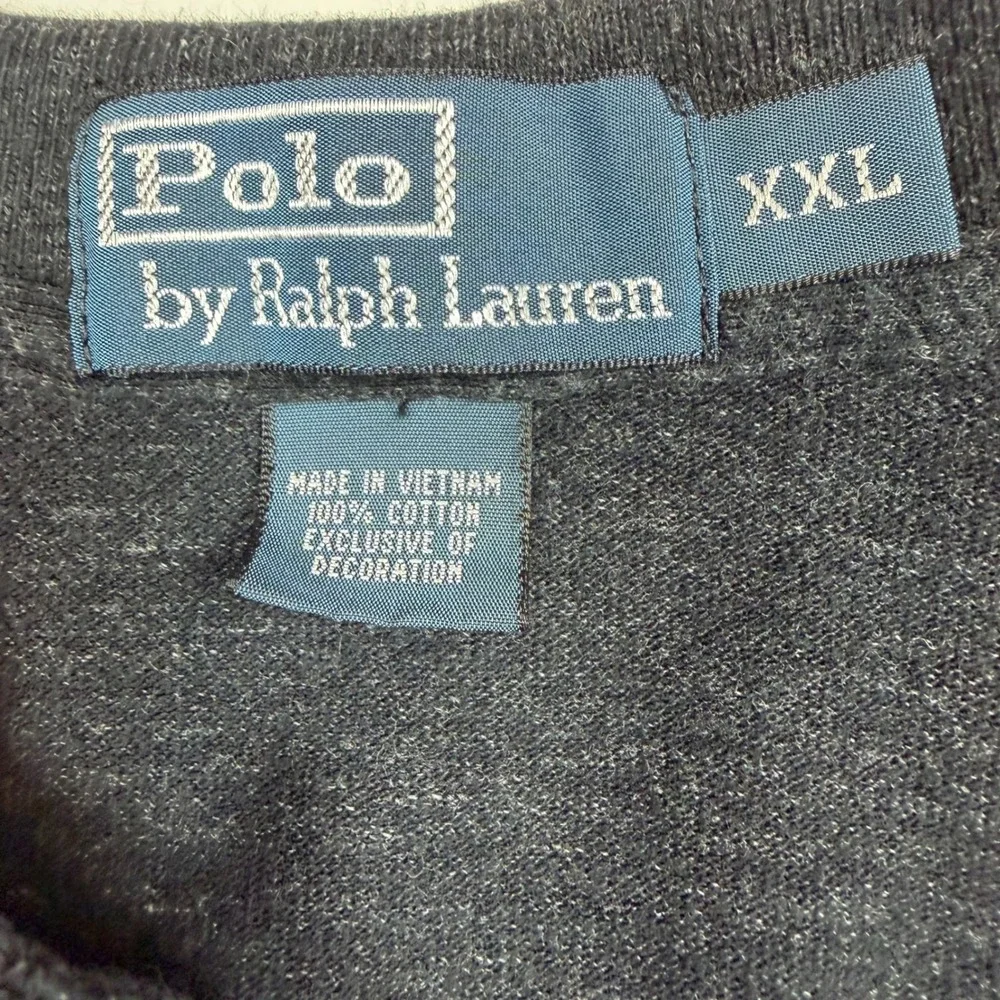 Polo Ralph Lauren Mens XXL Charcoal Heather Grey Red Pony Cotton Polo Shirt